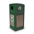 Commercial Zone Products® Green Zone Series Recycle42 StoneTec® Recycling Container, Forest Green with Riverstone (72235499)