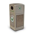 Commercial Zone Products® Green Zone Series Recycle42 StoneTec® Recycling Container, Beige with Riverstone (72231599)