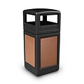 Commercial Zone Products® 42gal Square StoneTec® Trash Receptacle with Dome Lid, Black with Sedona Panels (72041499)