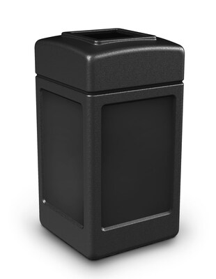 Commercial Zone Products® PolyTec Series 42gal Square Trash Can, Black (732101)