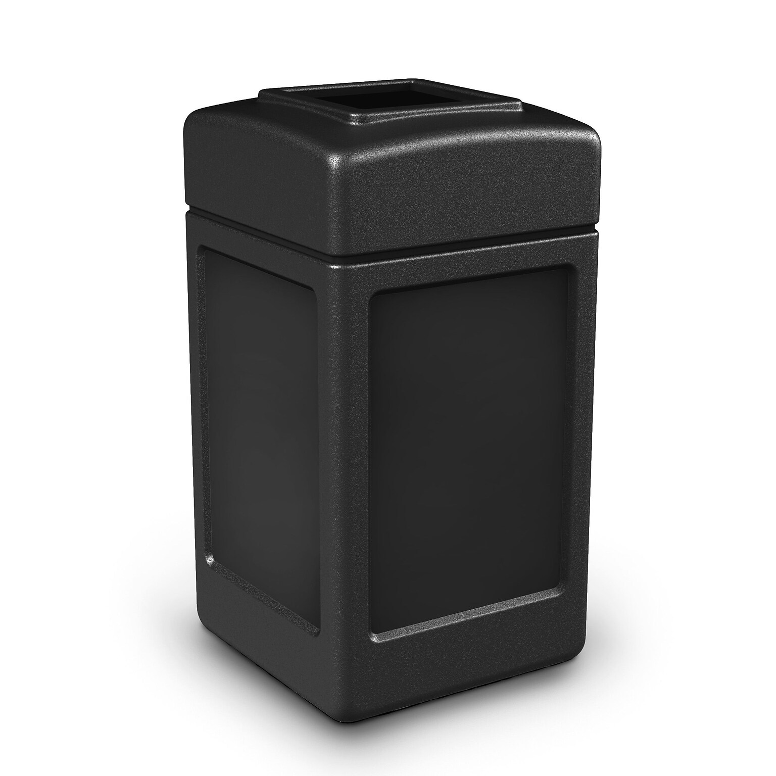 Commercial Zone Products® PolyTec Series 42gal Square Trash Can, Black (732101)