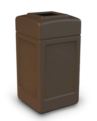 Commercial Zone Products® PolyTec Series 42gal Square Waste Container, Brown (732137)