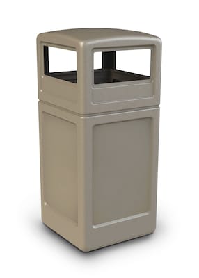 Commercial Zone Products® PolyTec Series 42gal Square Trash Can with Dome Lid, Beige (73290299)