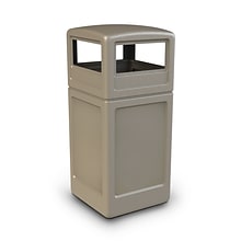 Commercial Zone Products® PolyTec Series 42gal Square Trash Can with Dome Lid, Beige (73290299)