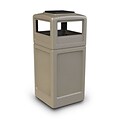 Commercial Zone Products® PolyTec Series 42gal Square Waste Container with Ashtray Dome Lid, Beige (73300299)