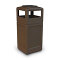 Commercial Zone Products® PolyTec Series 42gal Square Trash Can with Ashtray Dome Lid, Brown (73303799)