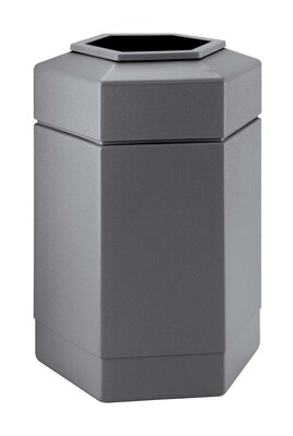 Commercial Zone Products® PolyTec Series 30gal Hex Trash Can, Gray (737103)