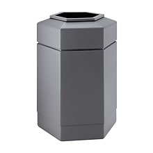 Commercial Zone Products® PolyTec Series 30gal Hex Trash Can, Gray (737103)