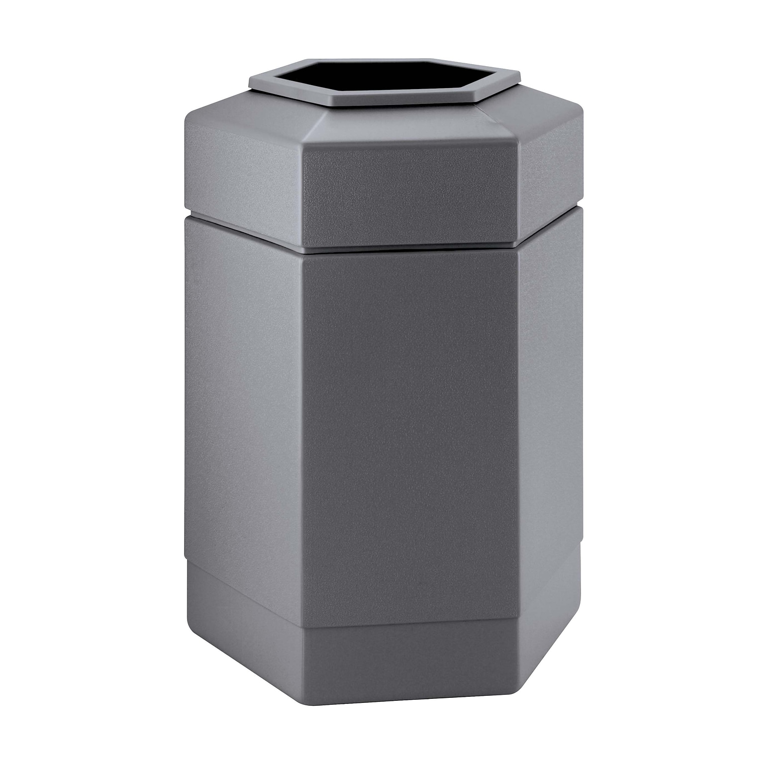 Commercial Zone Products® PolyTec Series 30gal Hex Trash Can, Gray (737103)