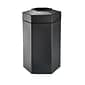 Commercial Zone Products PolyTec Series 50 Gallon Hex Trash Can, Black (737501)