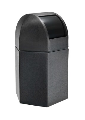 Commercial Zone Products® PolyTec Series 45-Gallon Hex Waste Container with Dome Lid, Black (73790199)