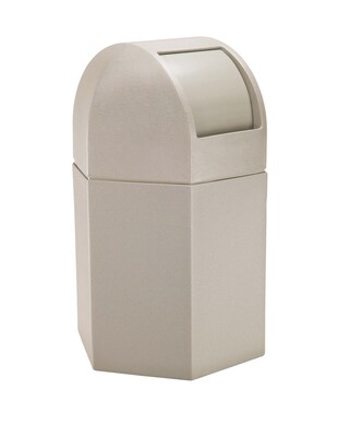 Commercial Zone Products® PolyTec Series 45gal Hex Waste Container with Dome Lid, Beige (73790299)