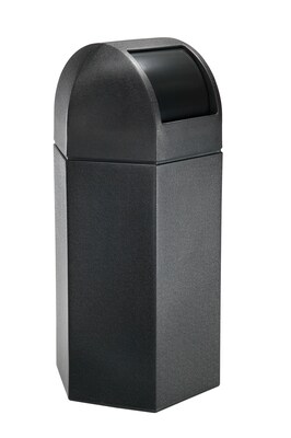 Commercial Zone Products® PolyTec Series 50gal Hex Waste Container with Dome Lid, Black (73760199)