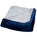 Lavish Home 61-80-T-BLG Twin Super Warm Flannel-Like Reversible Blanket; Blue/Gray