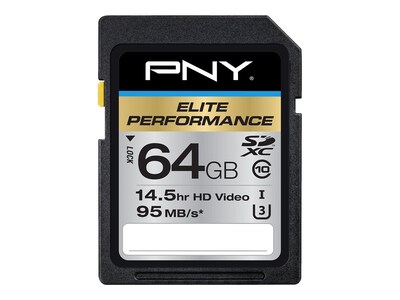 PNY® Elite Performance UHS-I U3 Class 10 64GB SDXC Memory Card