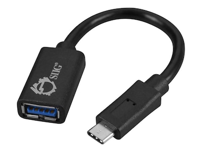 SIIG® CB-US0J12-S1 5 Gbps USB-C to USB-A Male to Female Adapter Cable; 5.9"