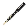Delta Journal Fountain Pen, Ivory Swirl With18kt Fusion Nib, Fine Nib, White Trim (DJ45141)