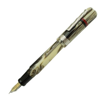 Delta Papuasi Limited Edition Fountain Pen, Cartridge/Converter, 18kt Fusion Nib, Fine Nib, Rhodium