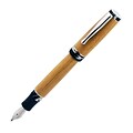 Delta SeaWood Fountain Pen, Light Iroko Wood, Dark Horn-Color Resin Trim, Cartridge/Converter, #6 Me (DS94026)