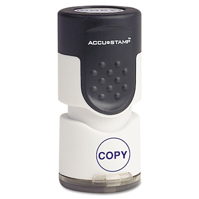 Accu-Stamp Pre-Inked Round Stamp, COPY,  5/8 Diameter Impression, Blue (035653)