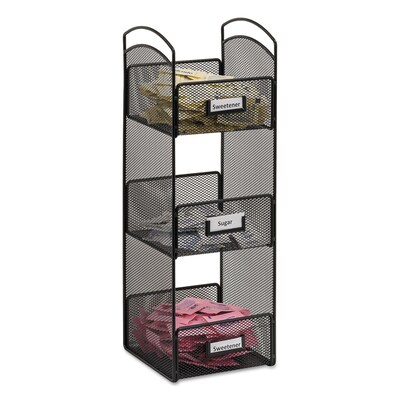 Safco® Onyx Hospitality Organizer Tower, 3 Compartments, Black (3290BL)