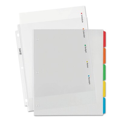 Avery Clear Easy View Plastic Dividers, 5 Tabs, Multicolor (16740)