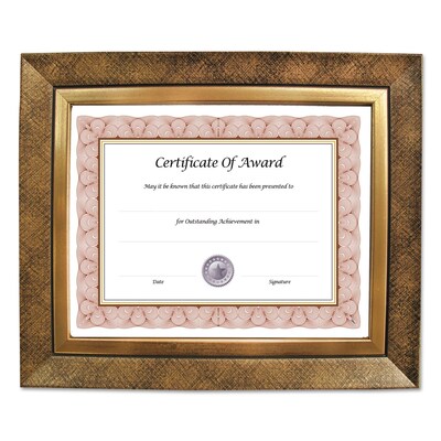 NuDell Executive Series Document And Photo Frame, 8 x 10, Gold Frame (15169)