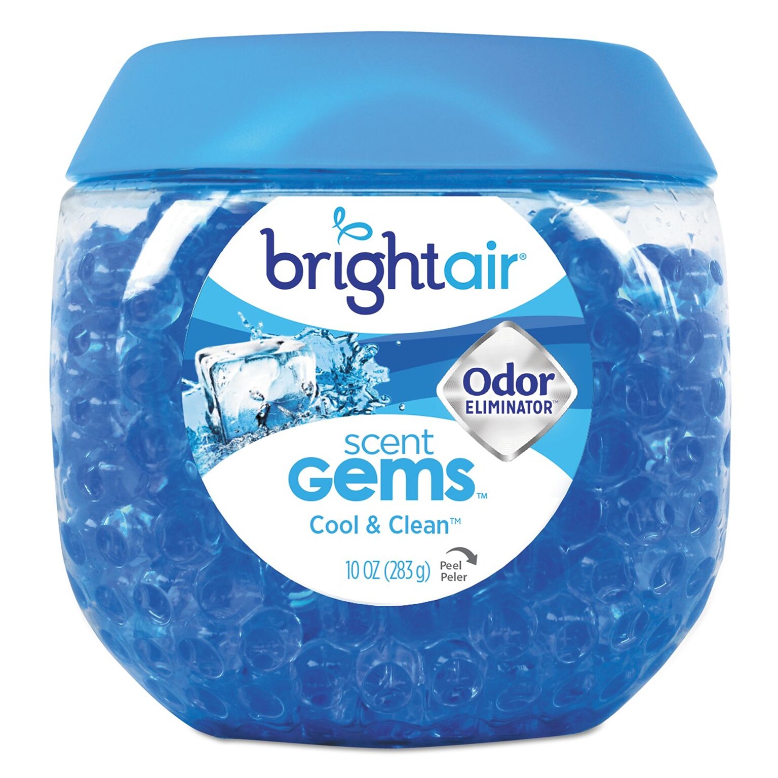 Bright Air Scent Gems Odor Eliminator, Cool & Clean, Blue, 10 Oz, 6/CT (BRI900228CT)