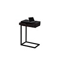 Monarch Specialties Accent Table in Cappuccino and Black Metal With A Drawer ( I 3069 )