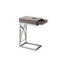 Monarch Specialties Accent Table In Chrome and Dark Taupe ( I 3173 )
