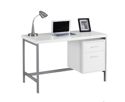 Monarch Specialties Computer Desk - 48L / White / Silver Metal ( I 7149 )