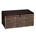 Southern Enterprises 17 Water Hyacinth Woven Storage Trunk, Blackwashed with Espresso (CK0124)