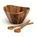 Lipper Acacia Large Wave Bowl with Servers