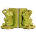 Urban Trends Stoneware Bookend; 5.75 x 4 x 8.5, Green (11175-AST)