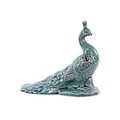 Urban Trends Ceramic Peacock Figurine; 4 x 9.5 x 7.5, Turquoise (12508)