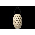 Urban Trends Ceramic Lantern; 6.75L x 6.75W x 10.25H, White (12906)