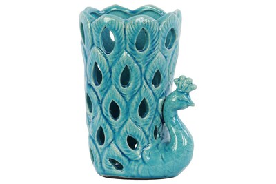 Urban Trends Ceramic Vase; 6" x 4.75" x 7.75", Turquoise (13801)