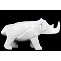 Urban Trends Ceramic Rhinoceros Figurine; 11.5 x 4 x 6, White (14821)