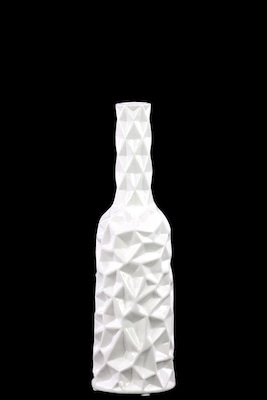 Urban Trends Ceramic Vase; 4.5L x 4.5W x 15.5H, White (30950)
