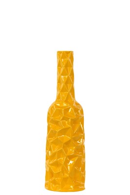 Urban Trends Ceramic Vase; 4.5" x 4.5" x 15.5", Yellow (# 30953)