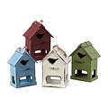 Urban Trends Wood Birdhouse, 8.5 x 6 x 12 White, Red, Green, Blue (# 26440-AST)