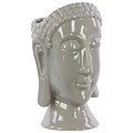 Urban Trends Ceramic Buddha Head Vase; 6 x 6.5 x 10, Gray (28568)