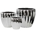 Urban Trends Porcelain Vase; 6.25L x 6.25W x 6.5H, Silver, 3/Set (28623)