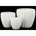 Urban Trends Porcelain Vase; 6.25L x 6.25W x 6.5H, White, 3/Set (28624)