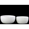 Urban Trends Ceramic Pot; 10.25L x 10.25W x 4.75H, White (28814)