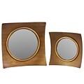 Urban Trends Wood Mirror; 15.5 x 2.5 x 15.5, Gold, 2/SET (33067)