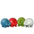 Urban Trends Ceramic Figurine; 8.25L x 5.25W x 6H, White, Red, Green, Turquoise, 4set (34429-AST)