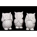 Urban Trends Ceramic Figurine; 4.25 x 3.5 x 6, White, 3/SET (46607-AST)