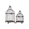 Urban Trends Metal Bird Cage; 10.65L x 10.65W x 22.85H, Gray, 2/Set (60125)