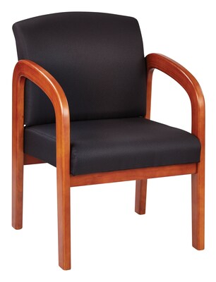 Office Star® Custom Oak Wood Visitors Chair, Jet